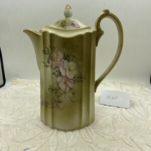 Vtg Nippon Hand Painted Dogwood Flowers~Coffee Chocolate Tea Pot w/lid